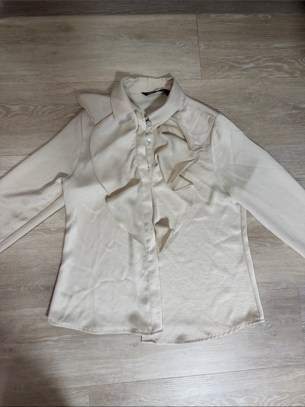 Zara Cream Ruffle Blouse